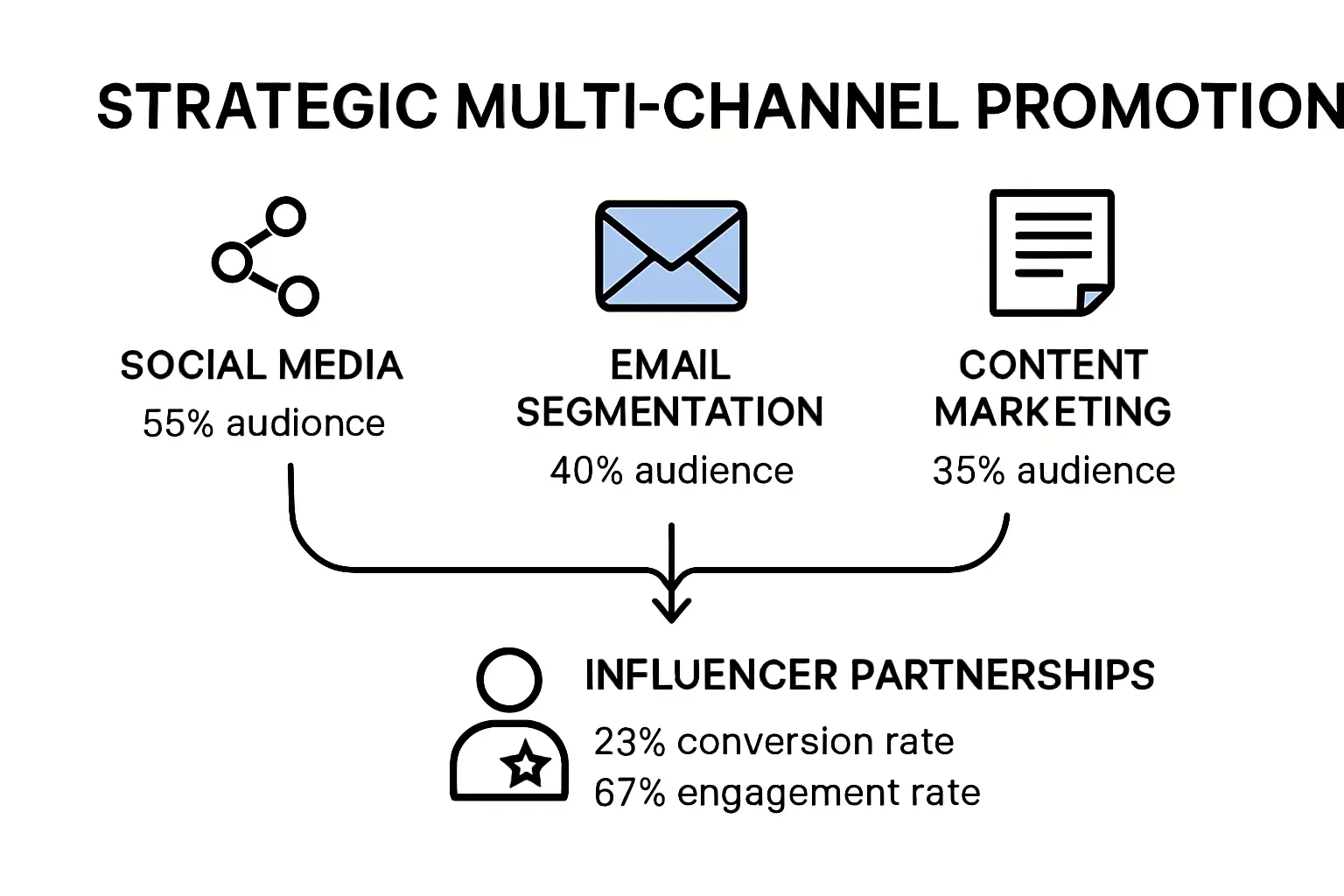 Multi-channel event marketing strategy infographic