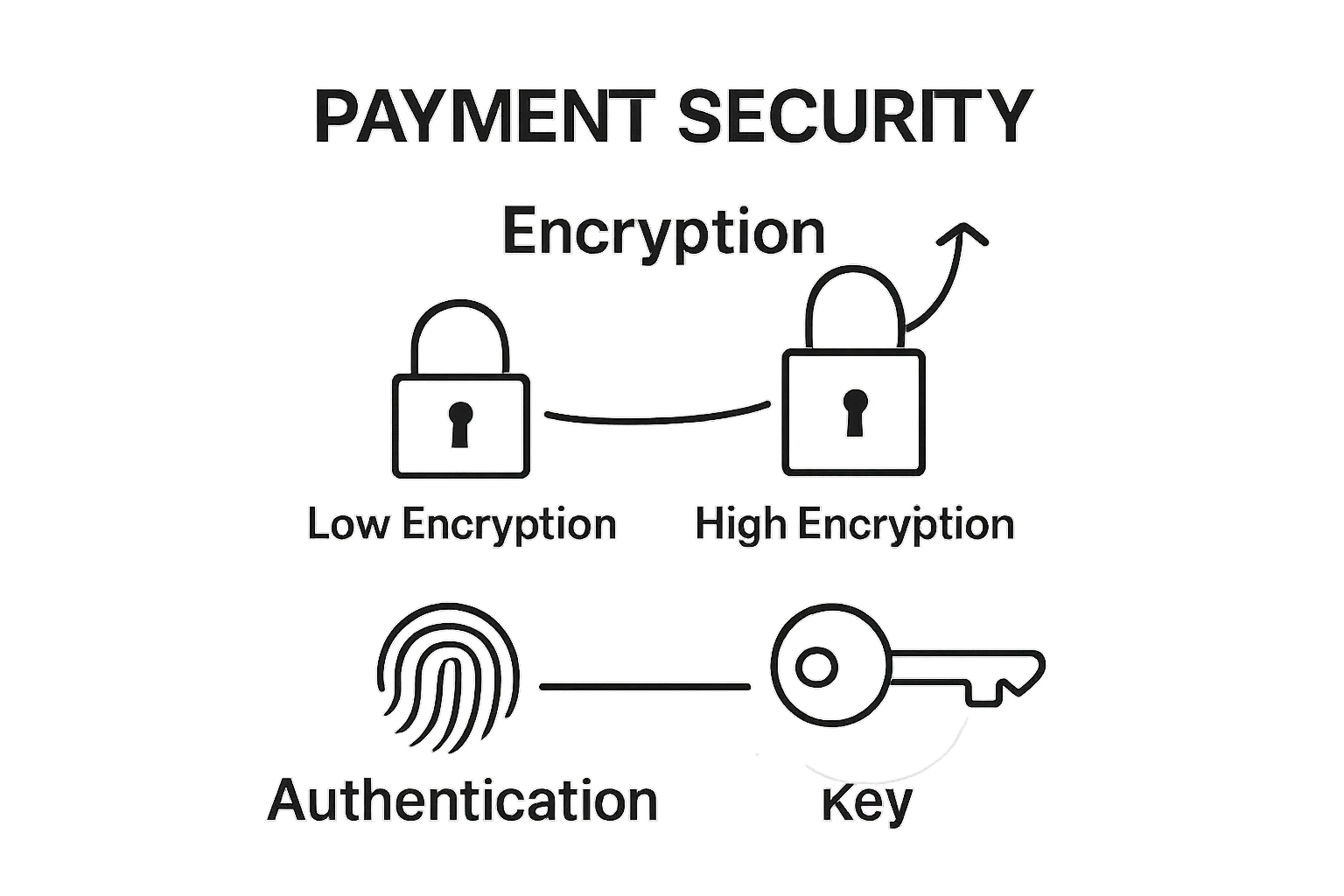 Infographic comparing encryption and authentication in payment security