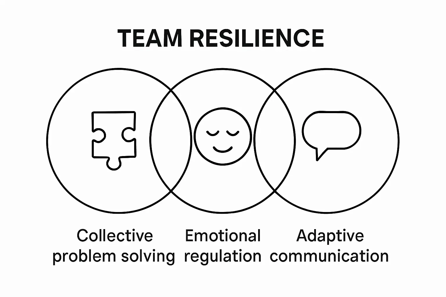 Venn diagram showing components of team resilience