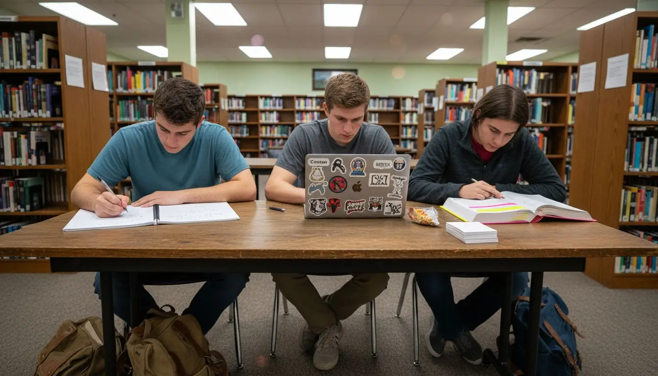 Youth group collaborating on project