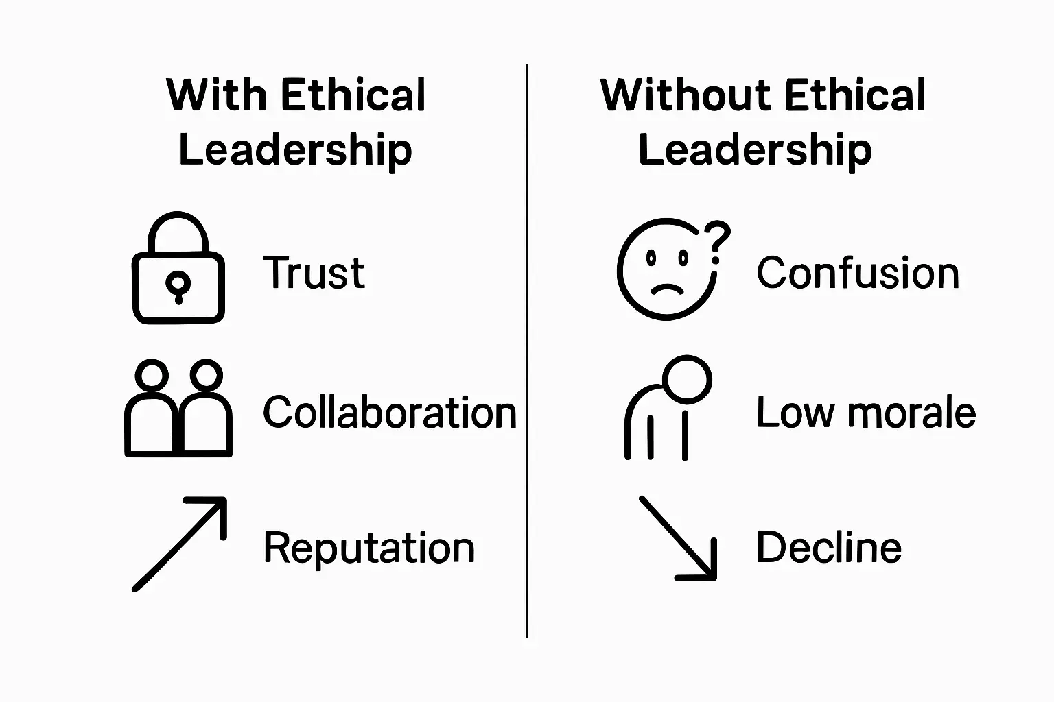 Infographic comparing ethical and unethical workplace cultures