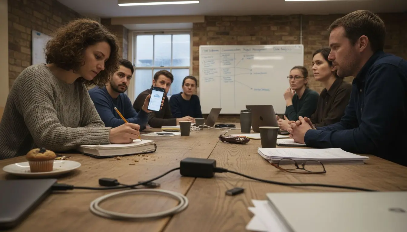 Nonprofit staff discussing tech adoption options