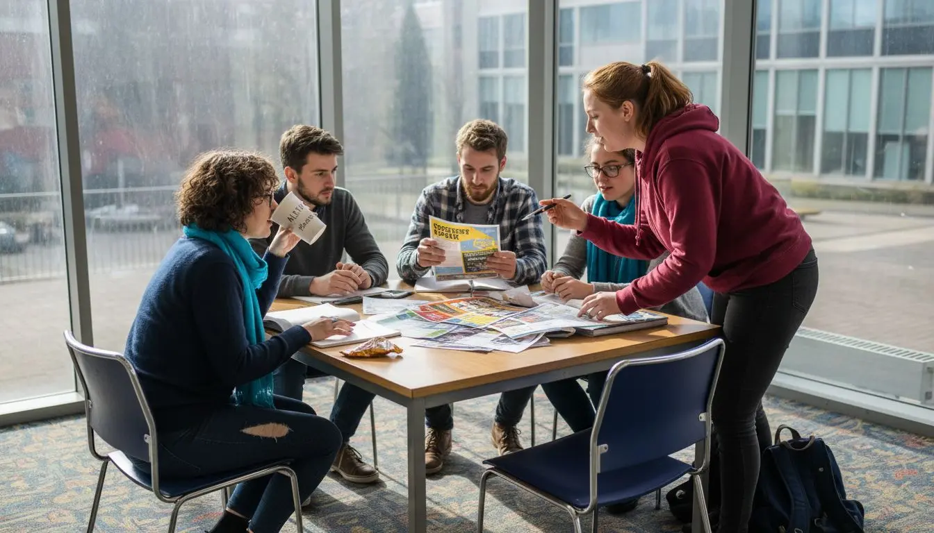 Group of student ambassadors meeting on campus