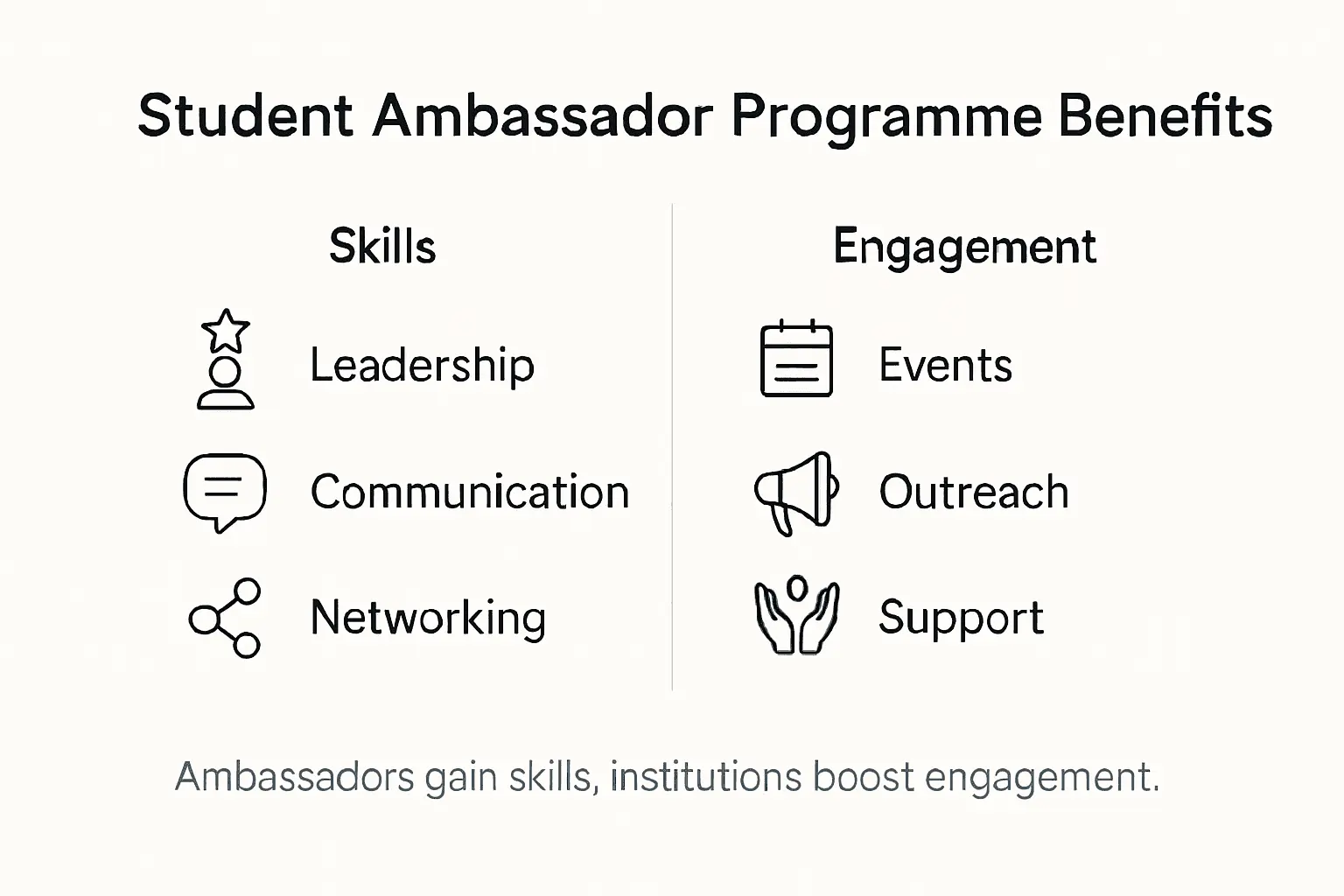 Infographic showing student ambassador benefits and engagement