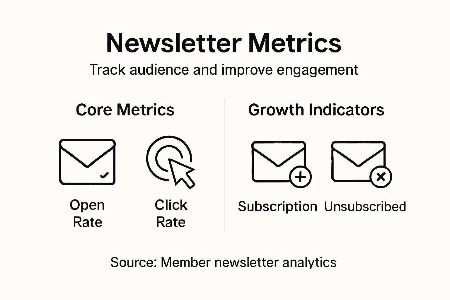 Infographic showing newsletter engagement metrics overview