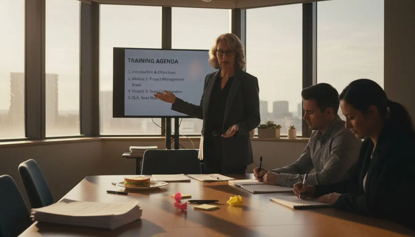 Leadership team meeting in nonprofit office