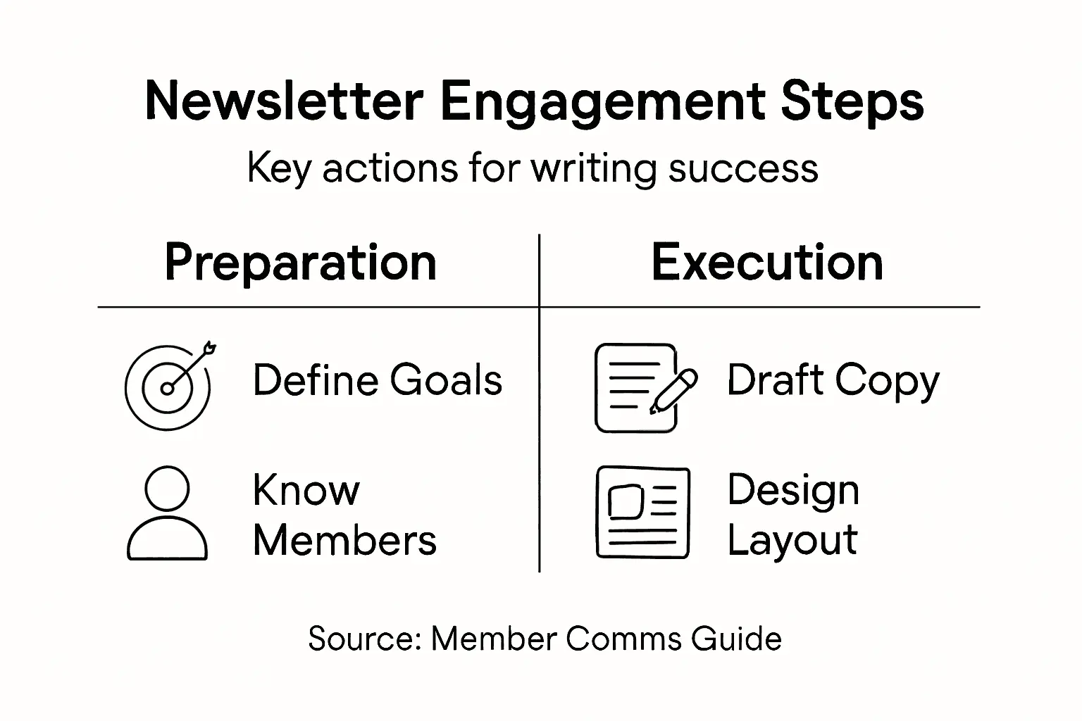 Infographic with newsletter engagement steps overview