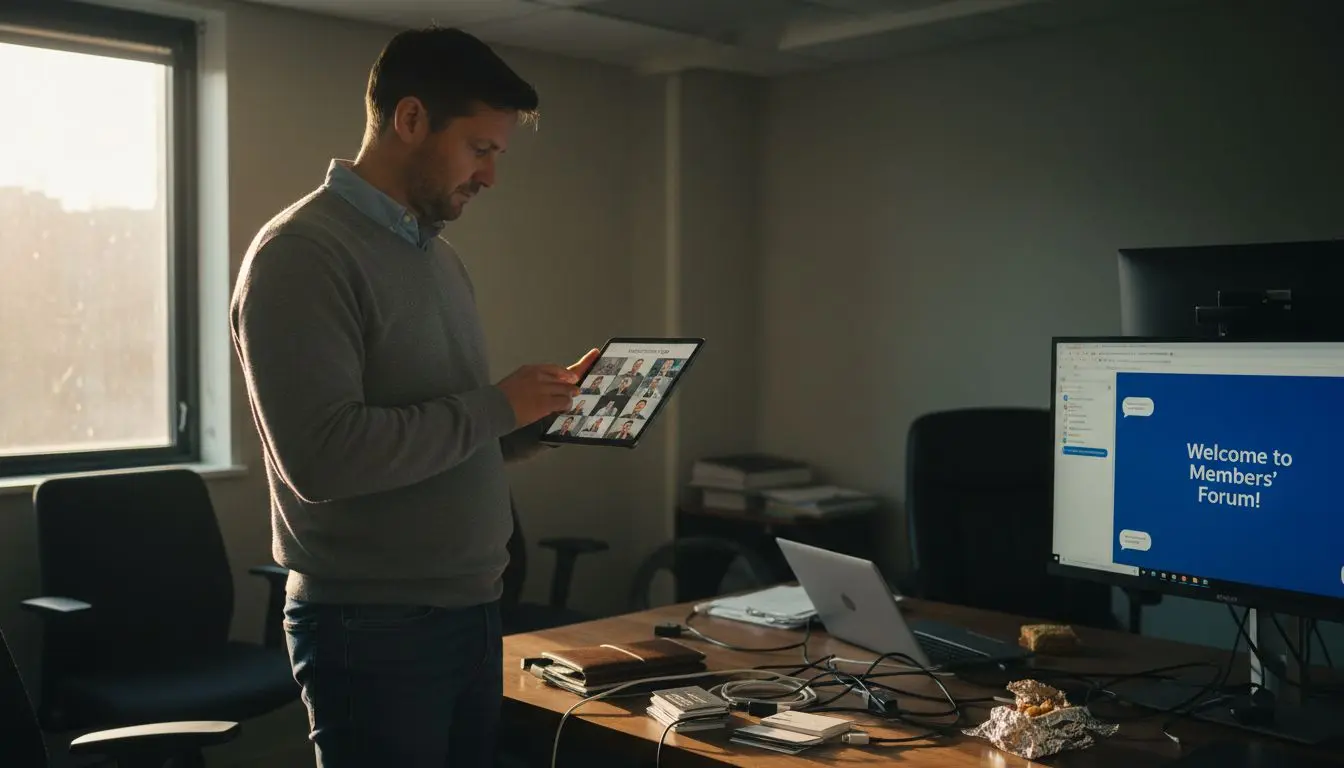 Man checking live event participation