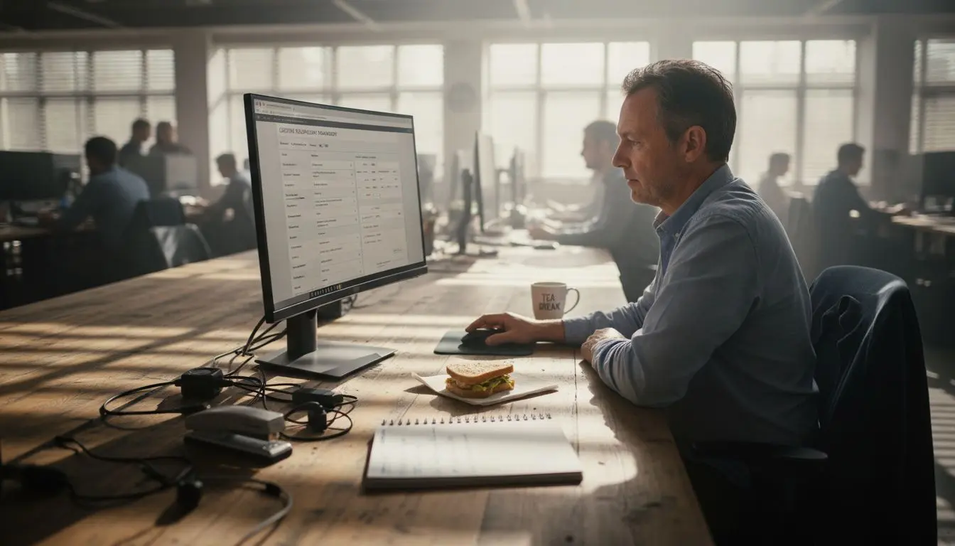 User interacting with CRM workspace