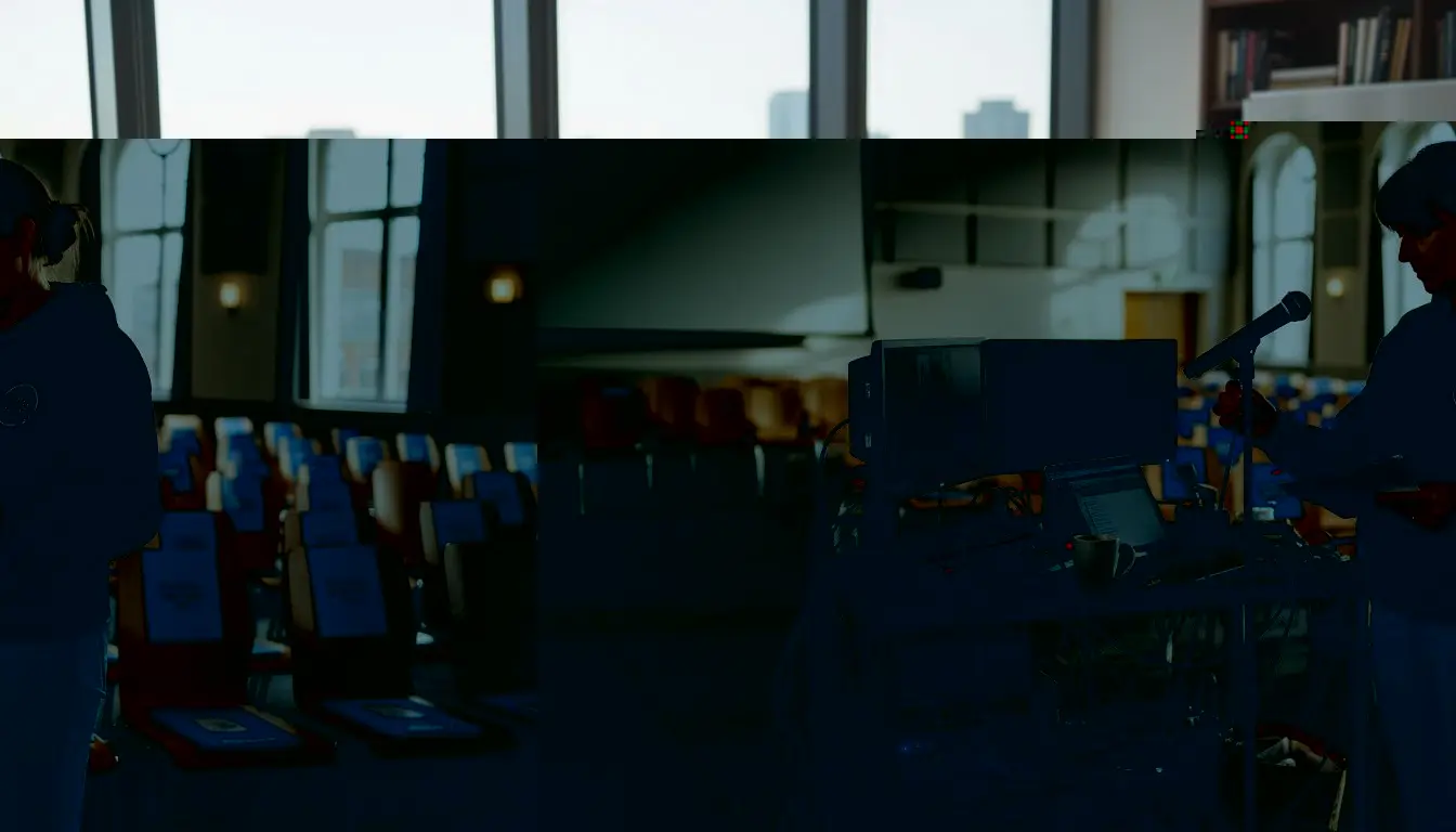 Technician staging hybrid conference equipment