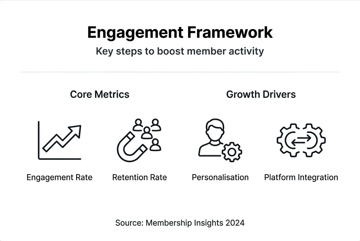 Infographic on engagement metrics and growth drivers