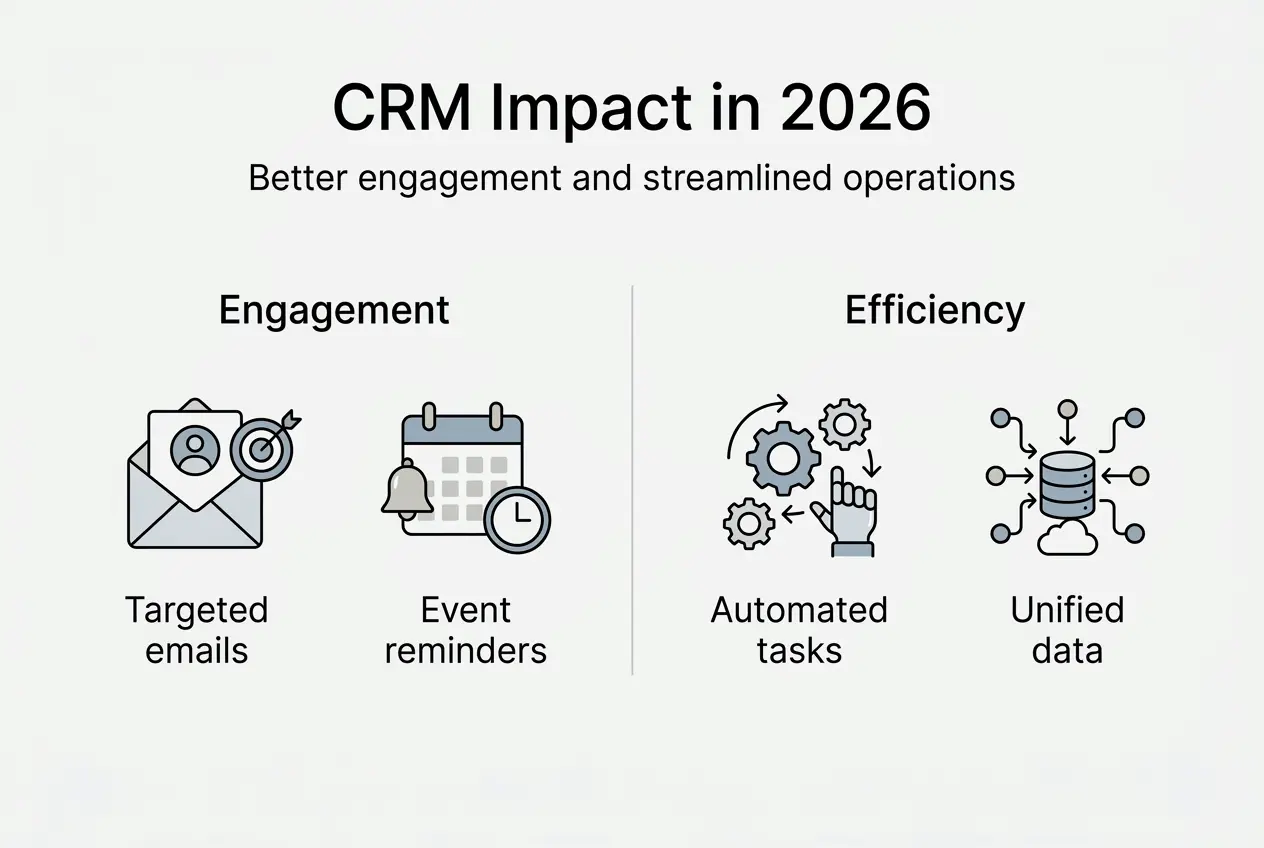 CRM impact infographic engagement efficiency