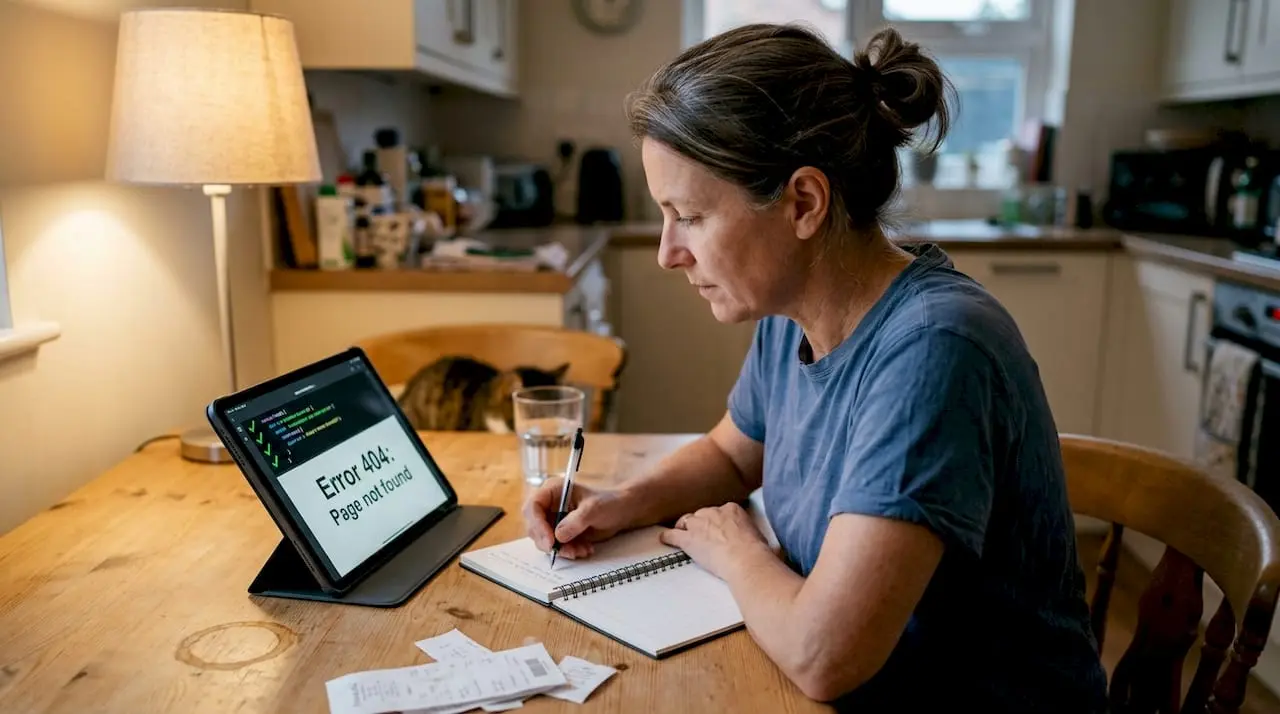 Person getting instant coding feedback at kitchen table