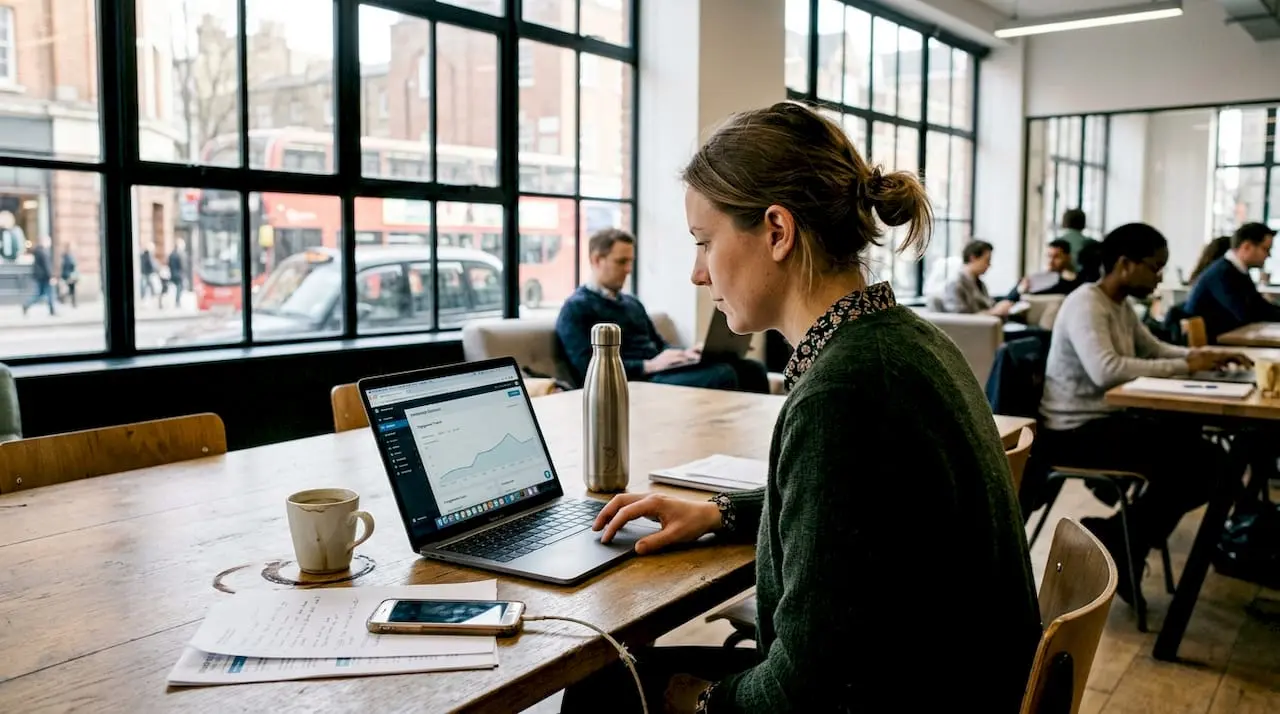 Manager reviewing member engagement dashboard