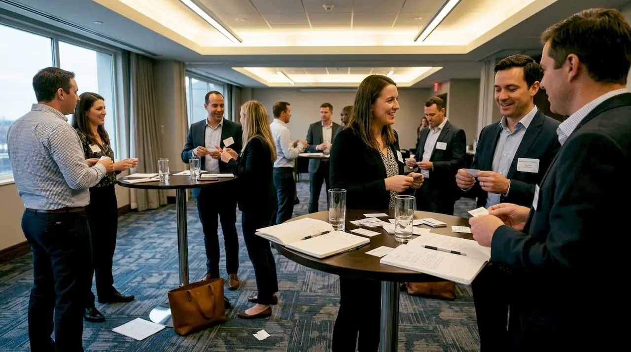 Members networking at conference event