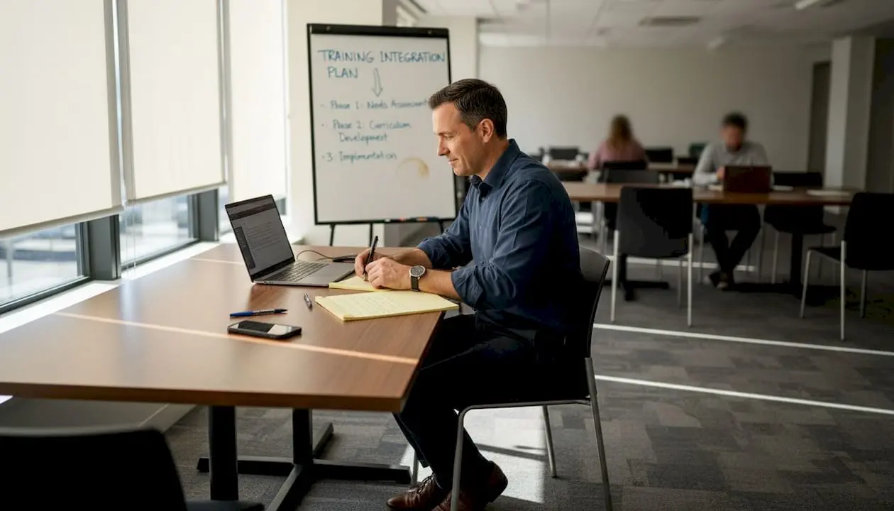 Man planning virtual training integration