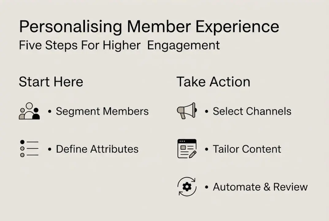 Infographic outlining five personalisation steps