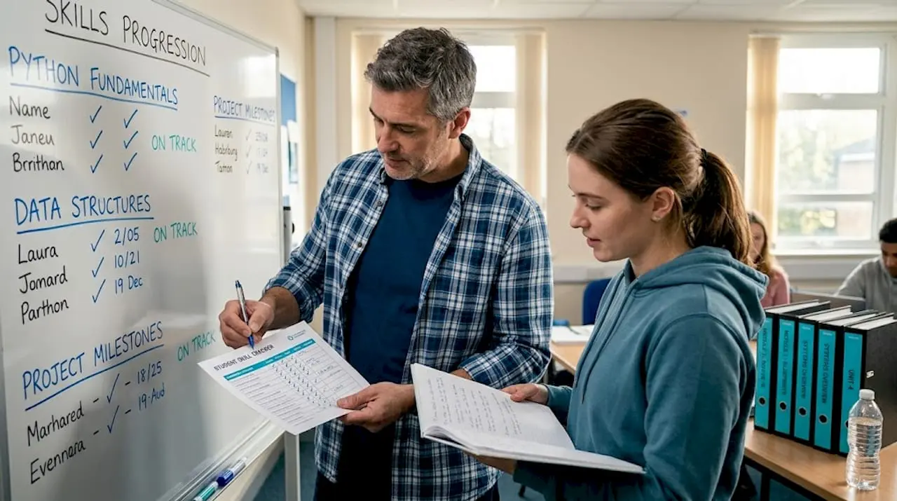 Tutor marking student competency progress chart