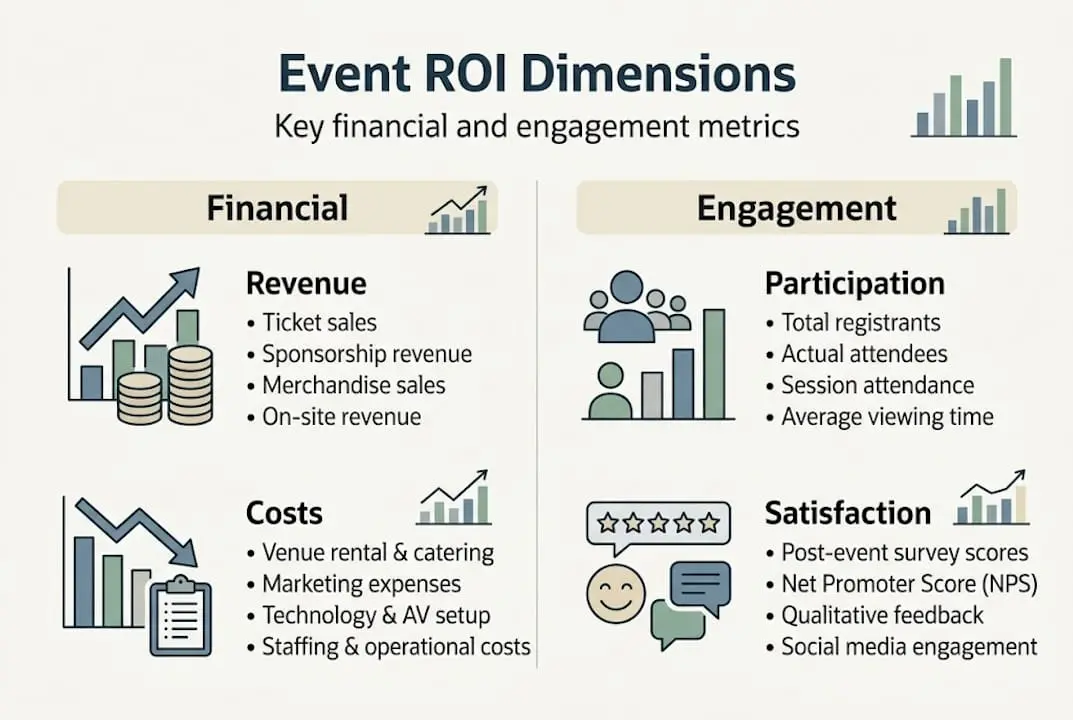 Infographic outlining event ROI metrics