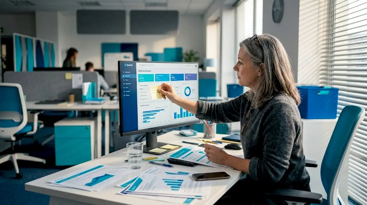Coordinator reviewing CRM engagement dashboard