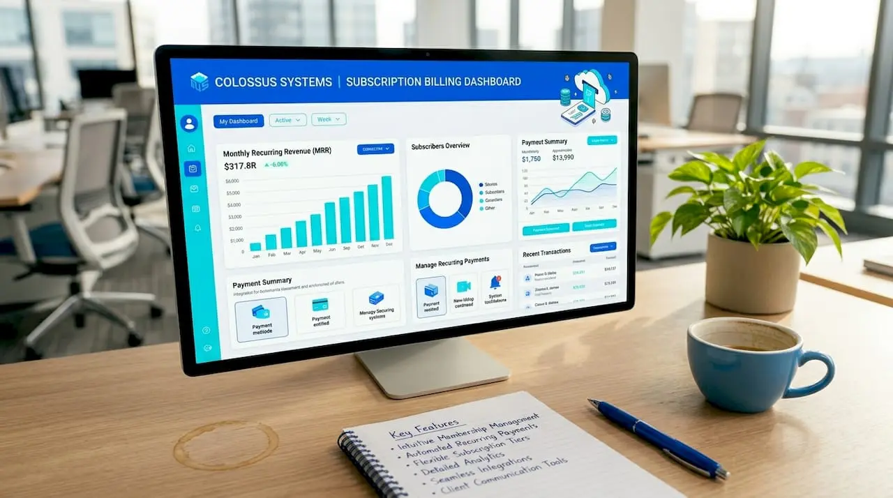 Subscription billing dashboard close-up