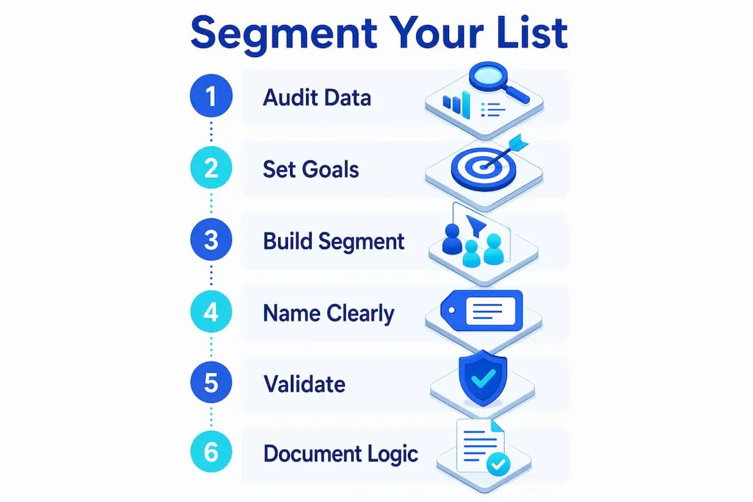 Infographic showing membership segmentation steps