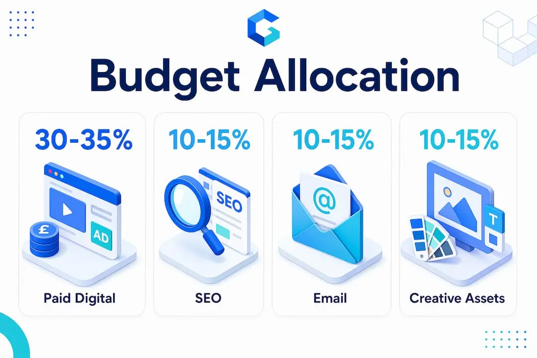Infographic showing venue marketing budget breakdown