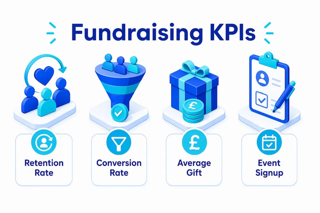 Infographic showing key fundraising metrics