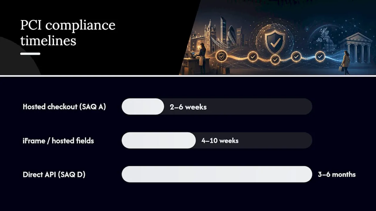 A practical checklist and timeline to achieve PCI compliance for online payments — overview diagram