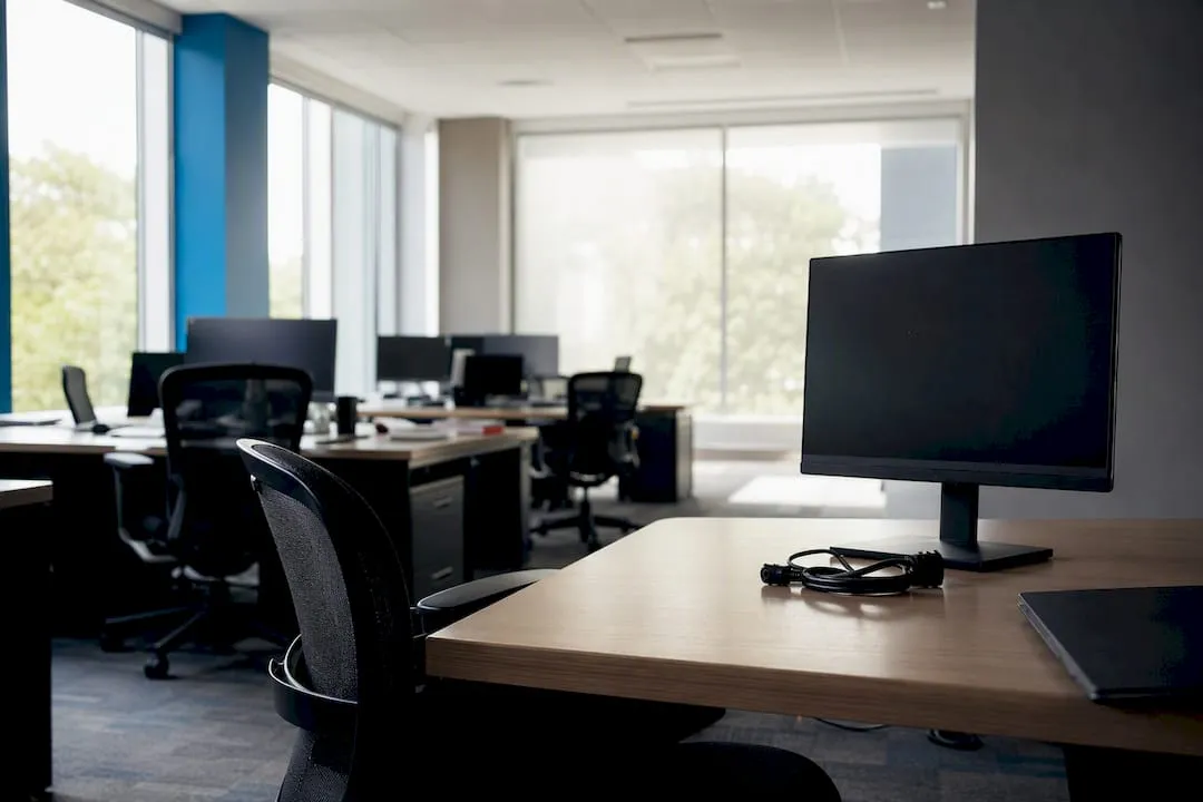 Empty nonprofit office desks after staff departures