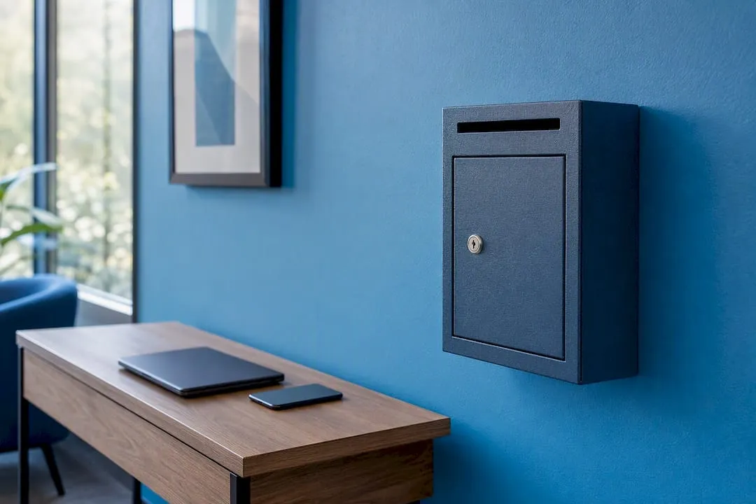 Anonymous report box in office corner