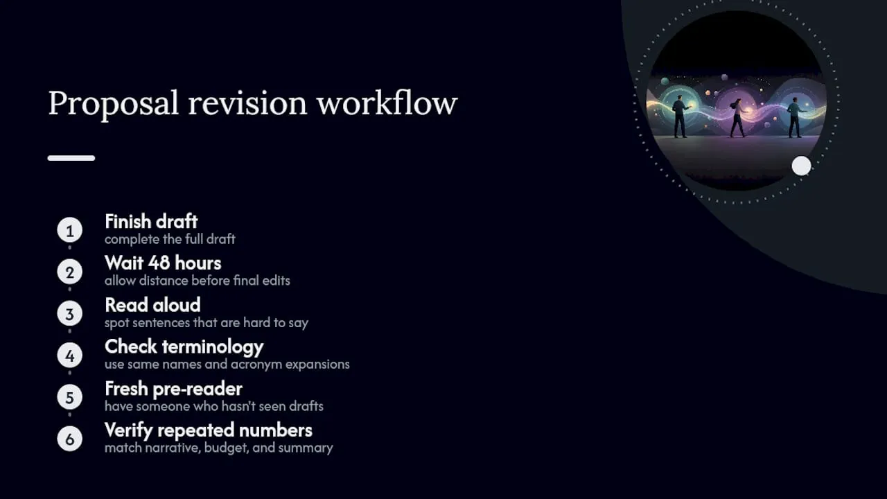 48-hour grant proposal revision workflow