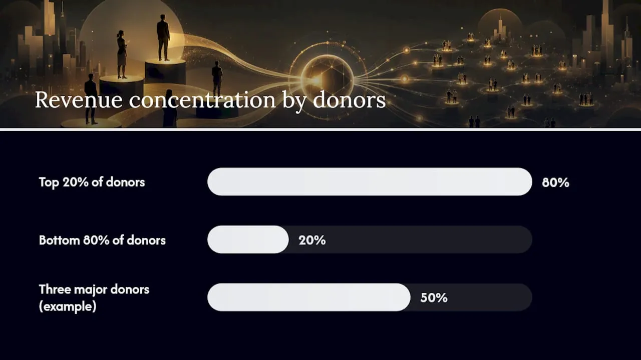 Major donor revenue concentration and dependency risk