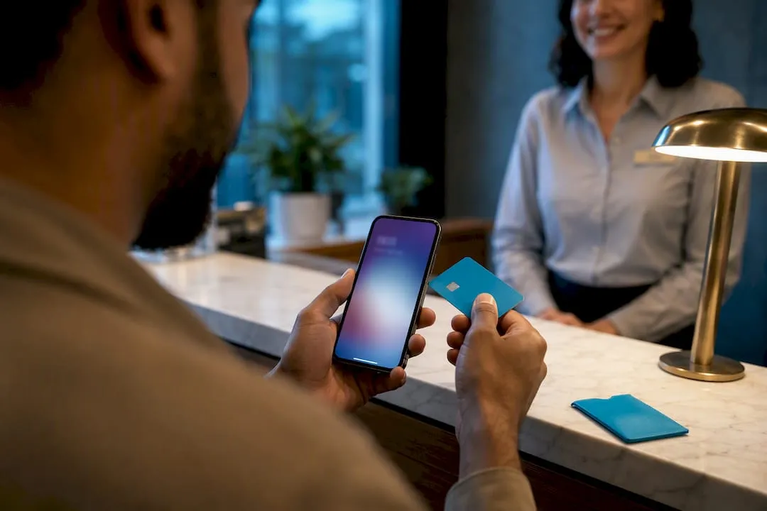 Member completing secure debit card payment