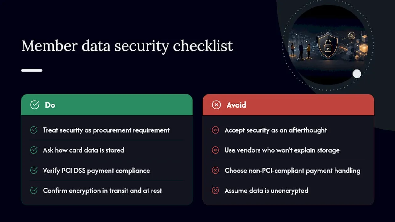 Member data security procurement checklist
