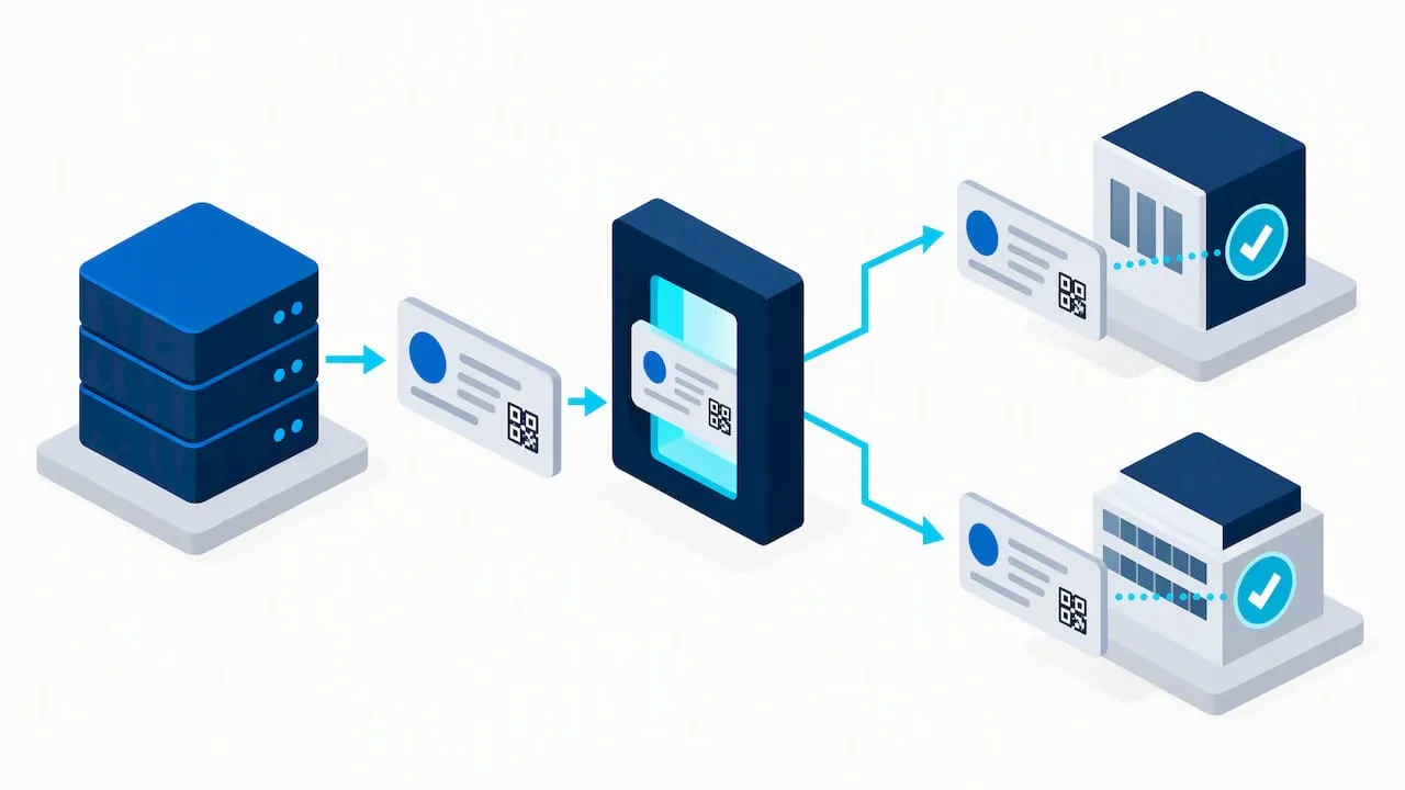 Portable credential moving between verification systems