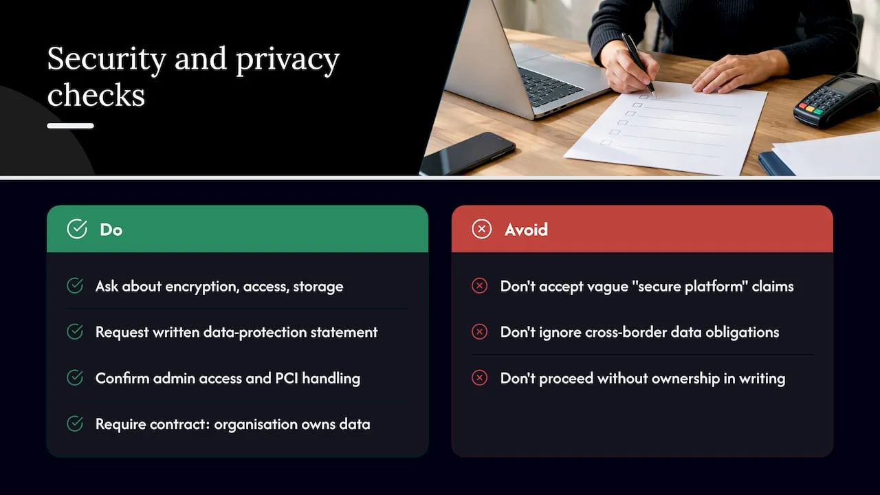 Security and data privacy considerations — overview diagram