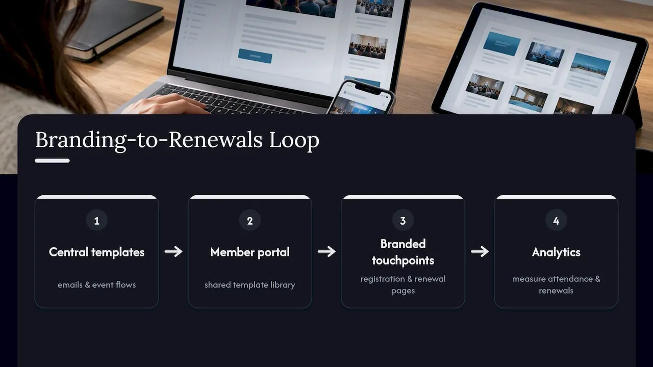 Brand templates linked to renewal analytics loop