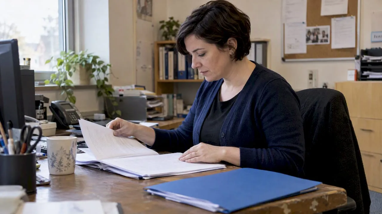 Association officer reviewing a professional code