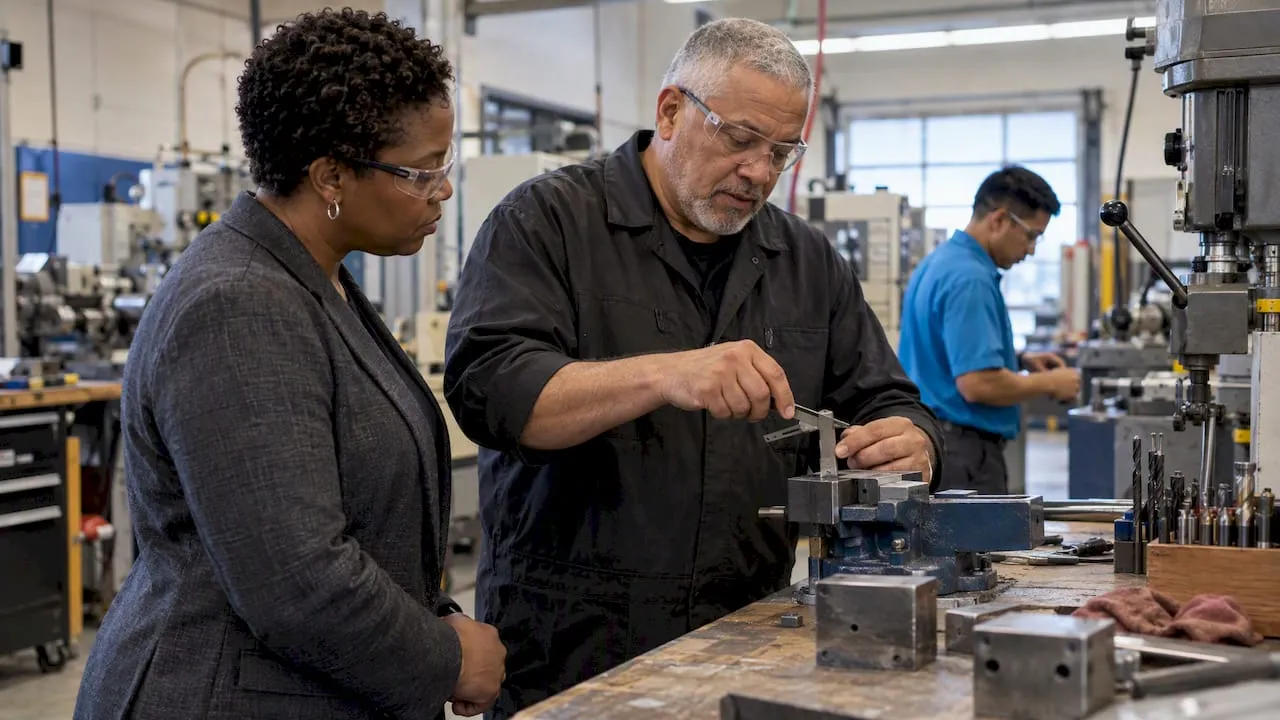 Employer and instructor review hands-on skills training