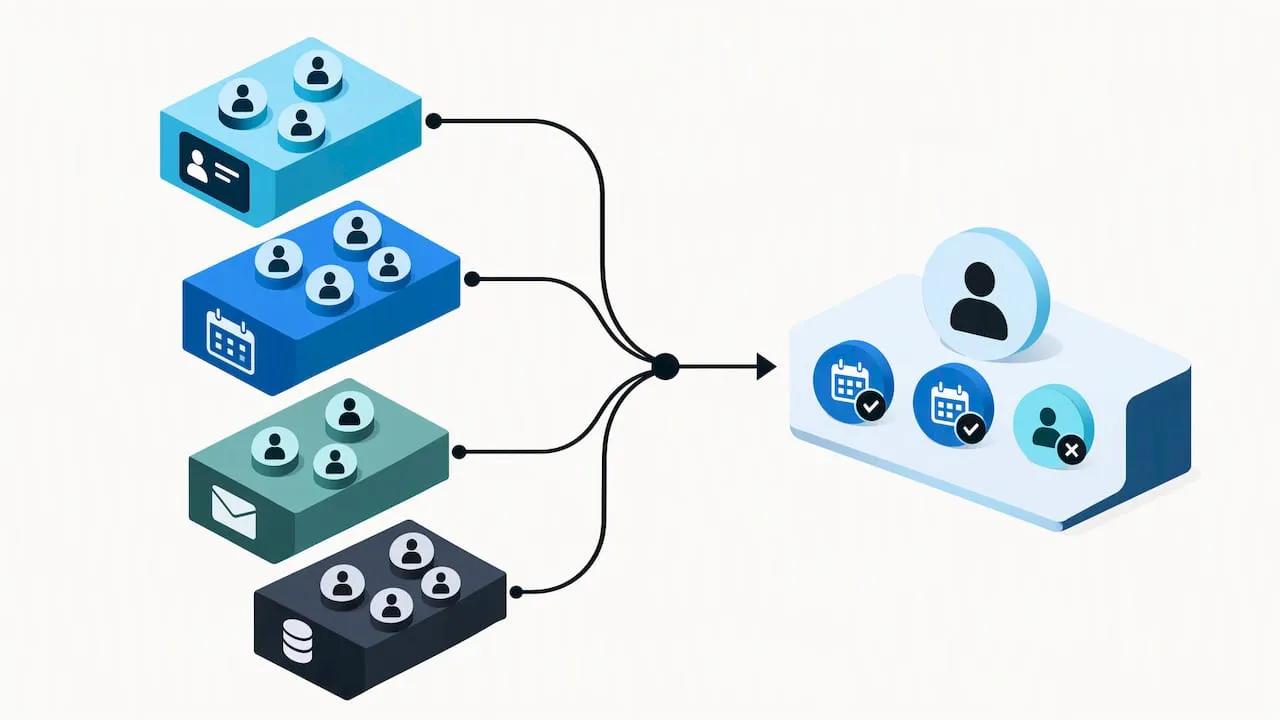 Disconnected member, event and finance records converge